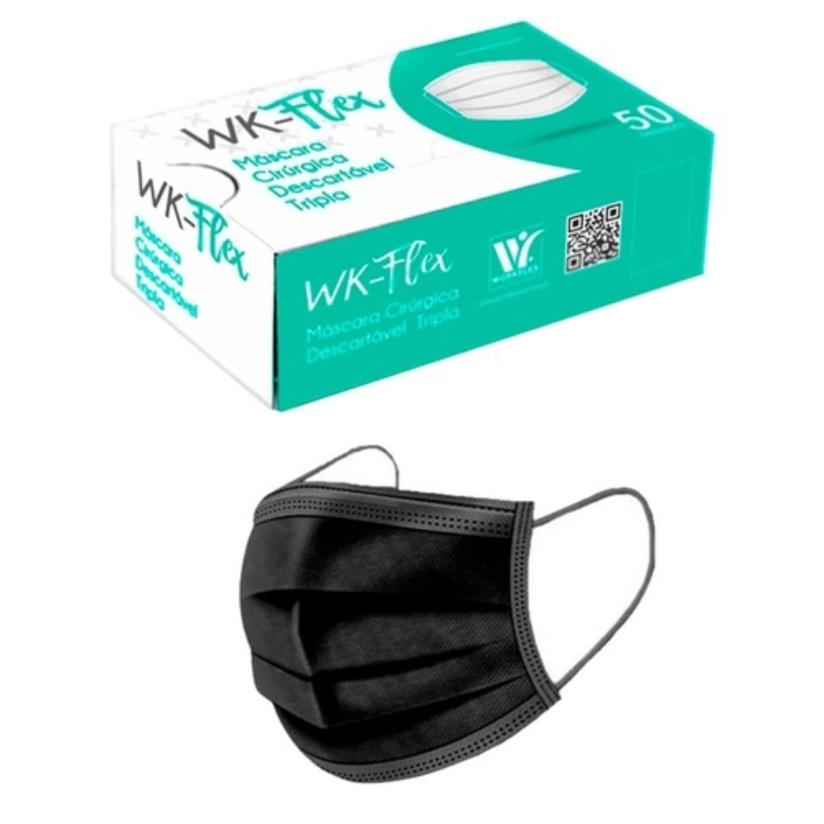 MASCARAS CIRURGICA NÃO MEDICAL  COR PRETA C/ 50 UND